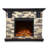"50" Freestanding Electric Fireplace Bundle - Slate Tv Console With Remote, 7-Level Flame, 750W/1500W Dual-Power Heat
