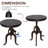 Cecy Pine Round Solid Wood Top with Iron Base Dining Table-306142395