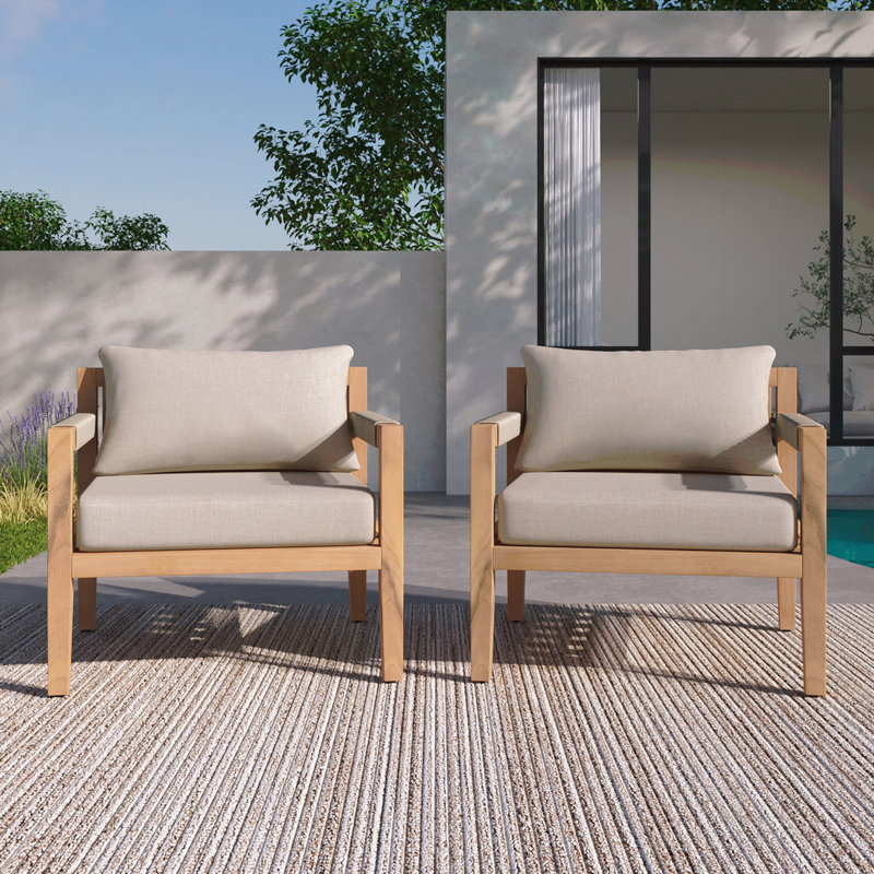 Chaise de loisir d'extérieur en bois d'acacia et corde beige - Spacieuse, confortable et polyvalente pour tout patio, Mp2