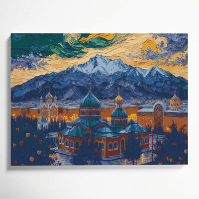 Art urbain sur toile, villes d'Almaty, gris