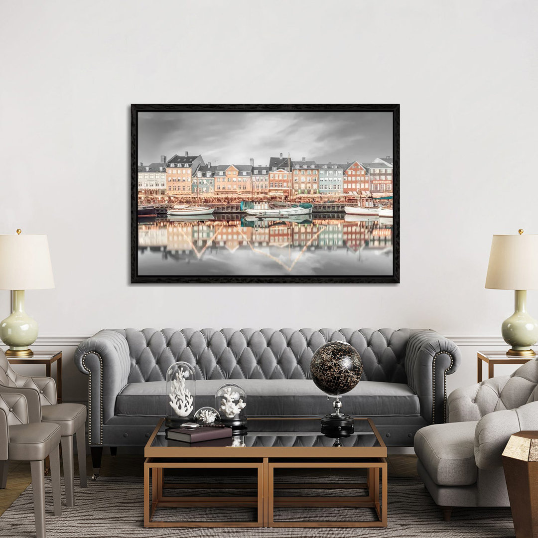 Copenhagen Vintage Nyhavn Idyllic Evening Impression by Melanie Viola - Gallery-Wrapped Canvas Giclée on Canvas