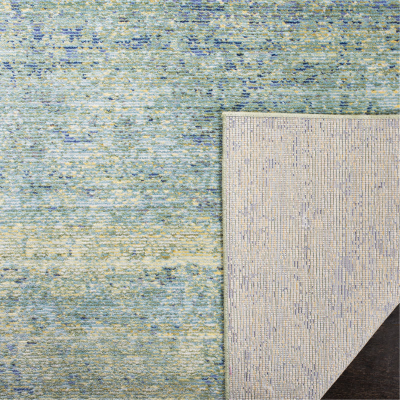 Tapis vert abstrait Mailelani, Tapis de couloir 2 pi 3 po x 12 pi