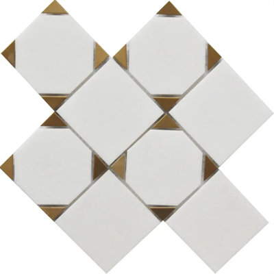 Thassos 12" x 12" Marble Grid Mosaic Tile