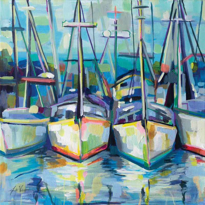 Morning Dock by Jeanette Vertentes - Wrapped Canvas Painting, 122cm H x 81cm W x 3.8cm D