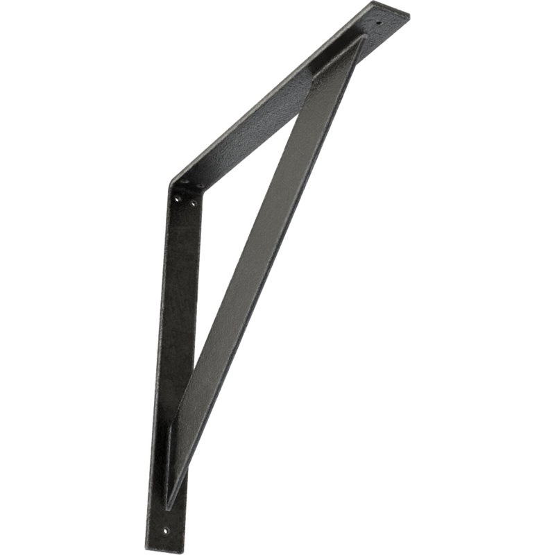 Support traditionnel en acier, Étain antique, H 20 po x l 2 po x P 20 po