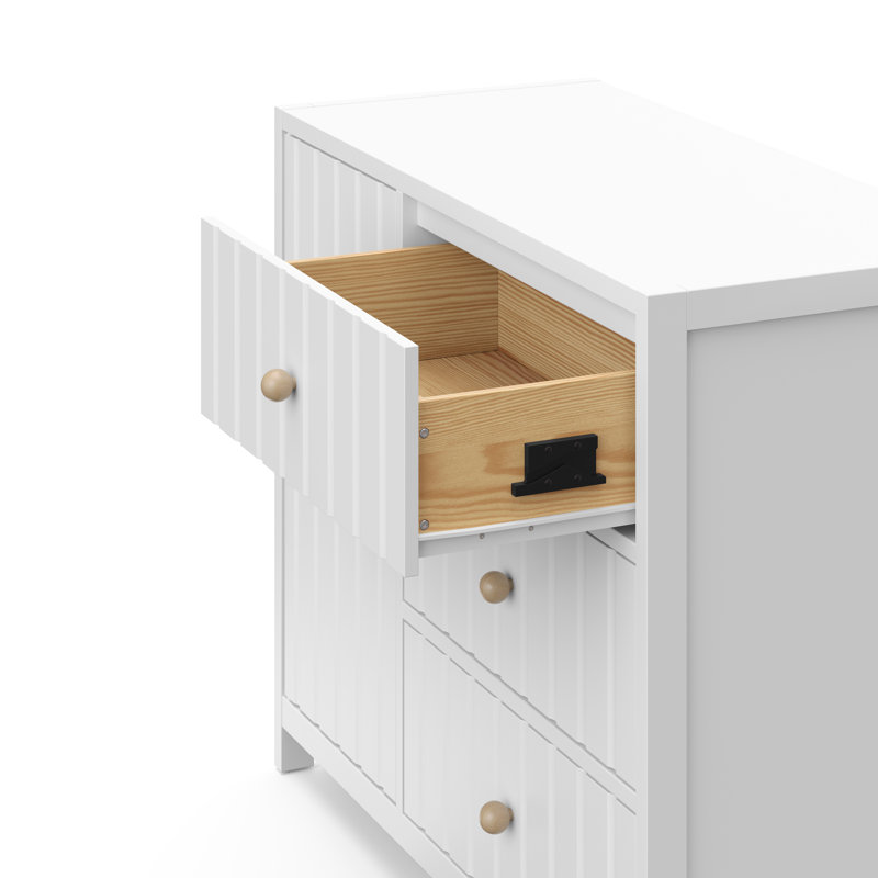Commode combinée 3 tiroirs Teddi, Blanc