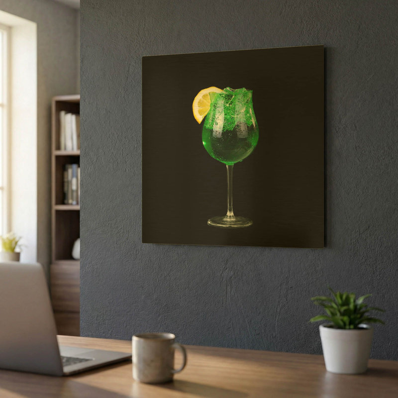 Tableau mural en métal doré « Trèfle vert » de luxe, 61 x 61 cm, 24"x24"
