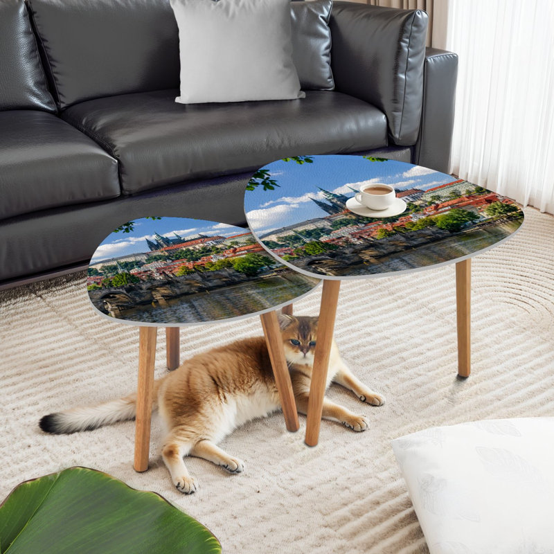 Ensemble de 2 tables basses gigognes Triangle