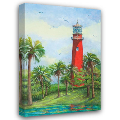 Breakwater Bay Rizzo, Gene Gallery Wrapped Canvas Art Titled: Jupiter Lighthouse, New, Fl.