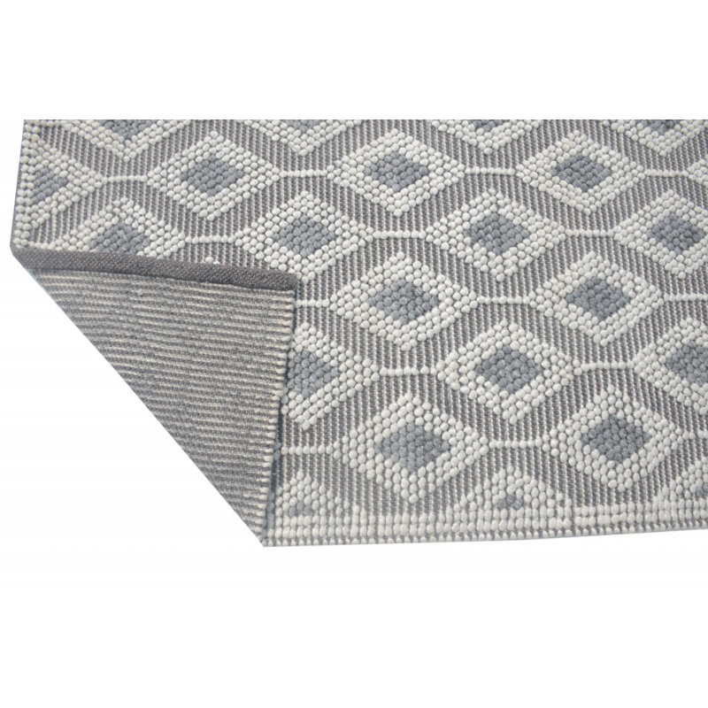Tapis ivoire à motif de treillis moderne, Rectangle 5 pi x 7 pi