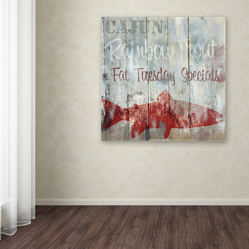 Colorful Cajun Rainbow Trout Framed Canvas Art