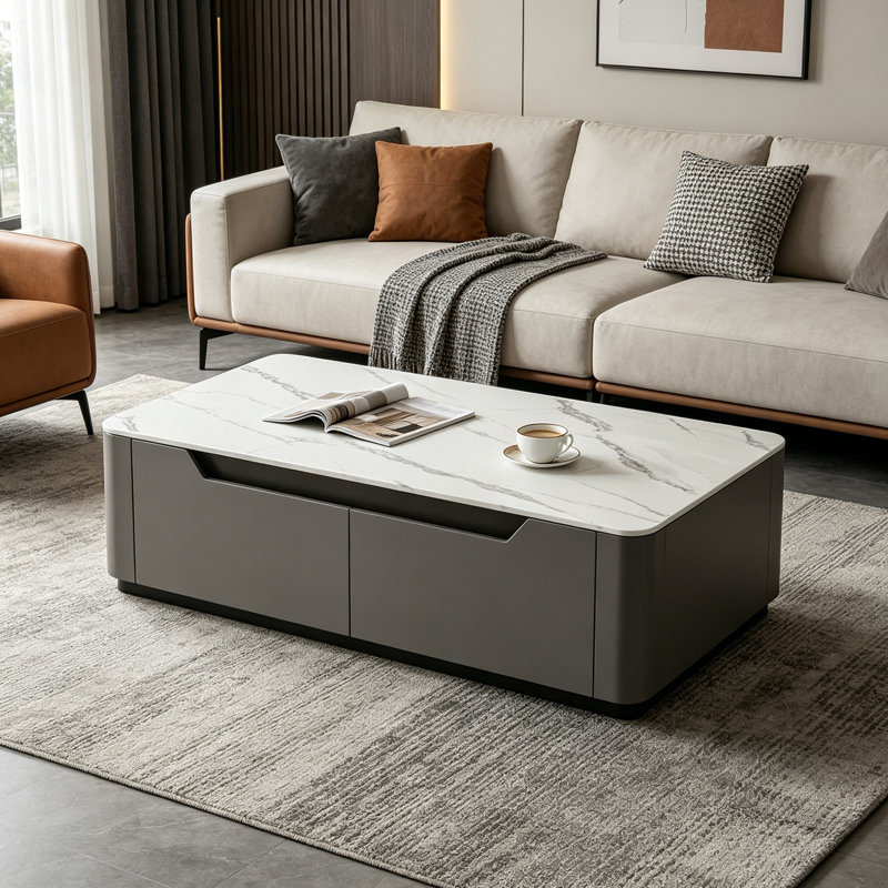 Table basse moderne avec tiroir de rangement