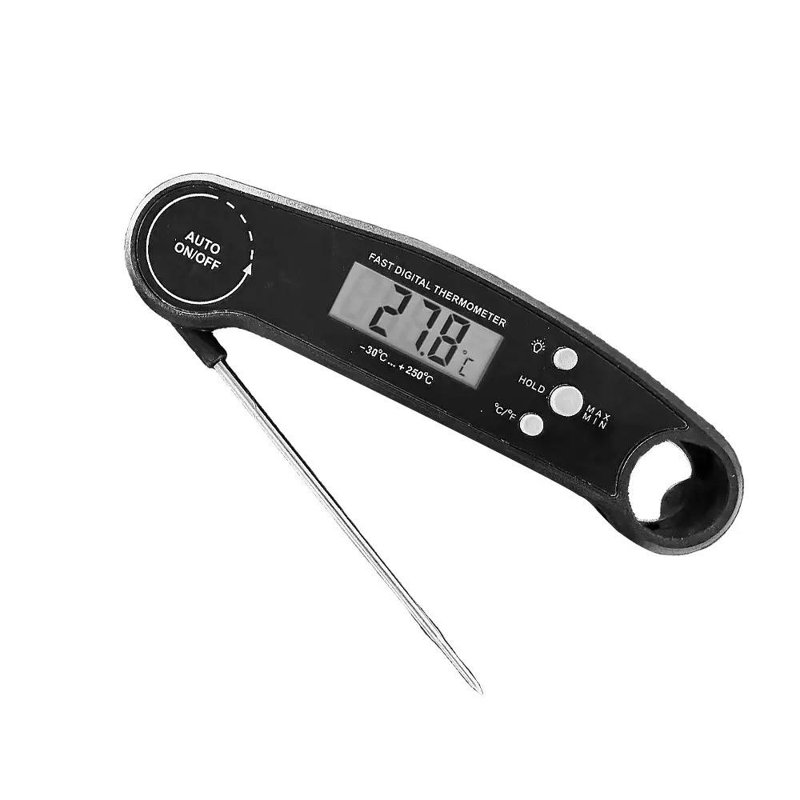 Digital Meat For Cooking – Instant Read Food With Foldable Probe, Backlit LCD & °F/°C Switch – Waterproof BBQ Grill & Kitchen Temperature Reader Thermometer