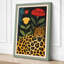 Leopard and Blooms Art Deco - Wrapped Canvas-1816627225-1816627230