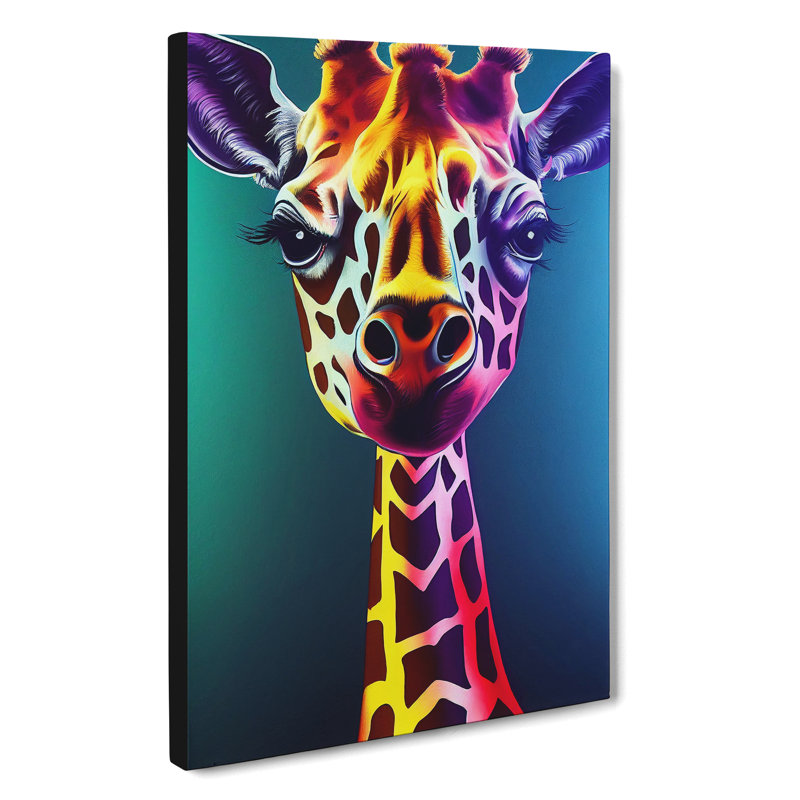 XC1022-1589X Colourful Giraffe No.3 - Wrapped Canvas Print, 60cm H x 40cm W x 3cm D, No matte