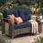 Melvarn Outdoor Patio 48.6"w Rattan Wicker Loveseat 2-Person Sofa With Cushions And Wood-look Surface-988303765