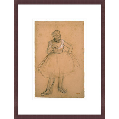 Danseuse de ballet ajustant son costume par Edgar Degas, impression giclée encadrée