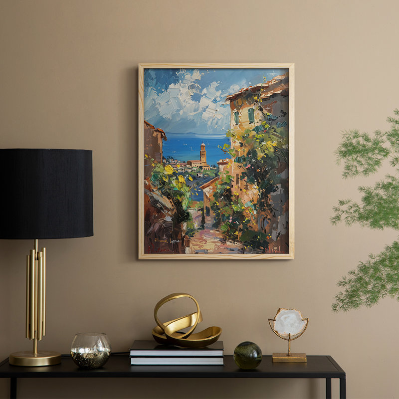 «LANDSCAPES Series CCCCLV», reproduction encadrée - bois massif, H 11 po x l 9 po, Naturel