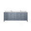 Meuble-lavabo double gris foncé 84 po X P 22 po D, dessus en marbre de Carrare et ensemble de robinet-873760448-873760450