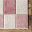 Tapis à carreaux Aubrey pour le salon, la chambre et la cuisine, rose / crème-87894553