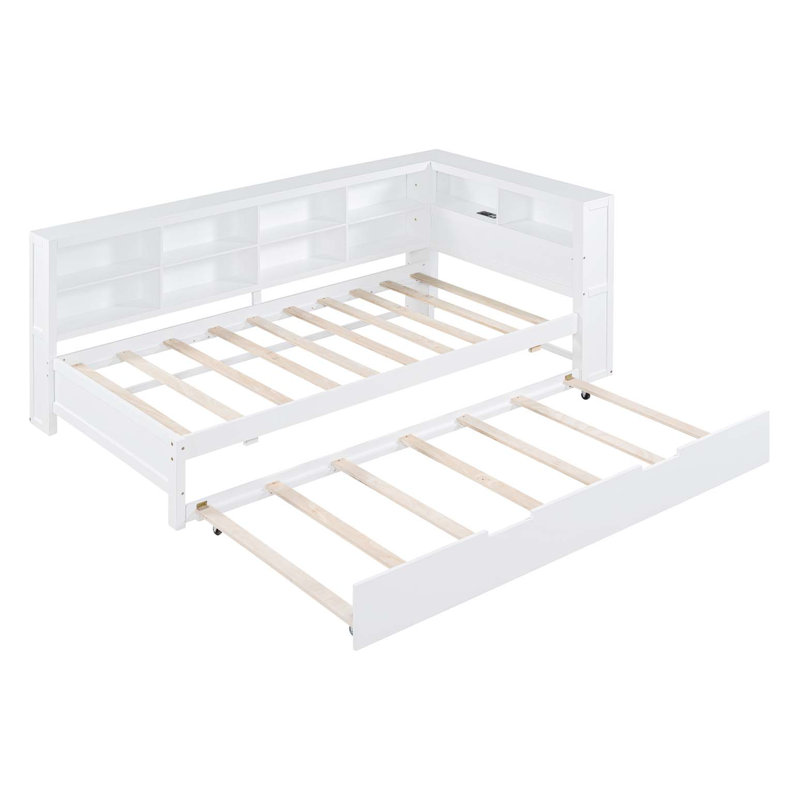 Lit de jour Burnadine, Blanc, Lit double