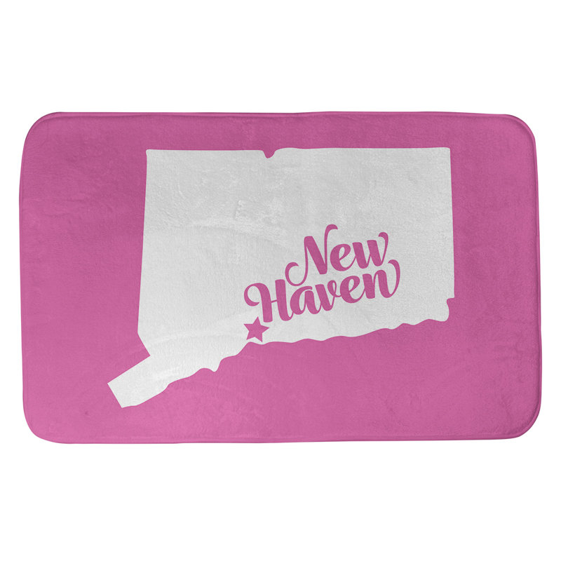 Memory Foam Non-Slip Bath Rug, 17" W x 21" L, Gray, New Haven Connecticut