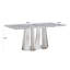 Table de salle à manger en marbre pour 6 personnes, table de salle à manger rectangulaire en faux marbre 70 po avec base en acier inoxydable à finition miroir, table de cuisine moderne en marbre de grande taille (argent, gris) (table unique)-581703282-581703247