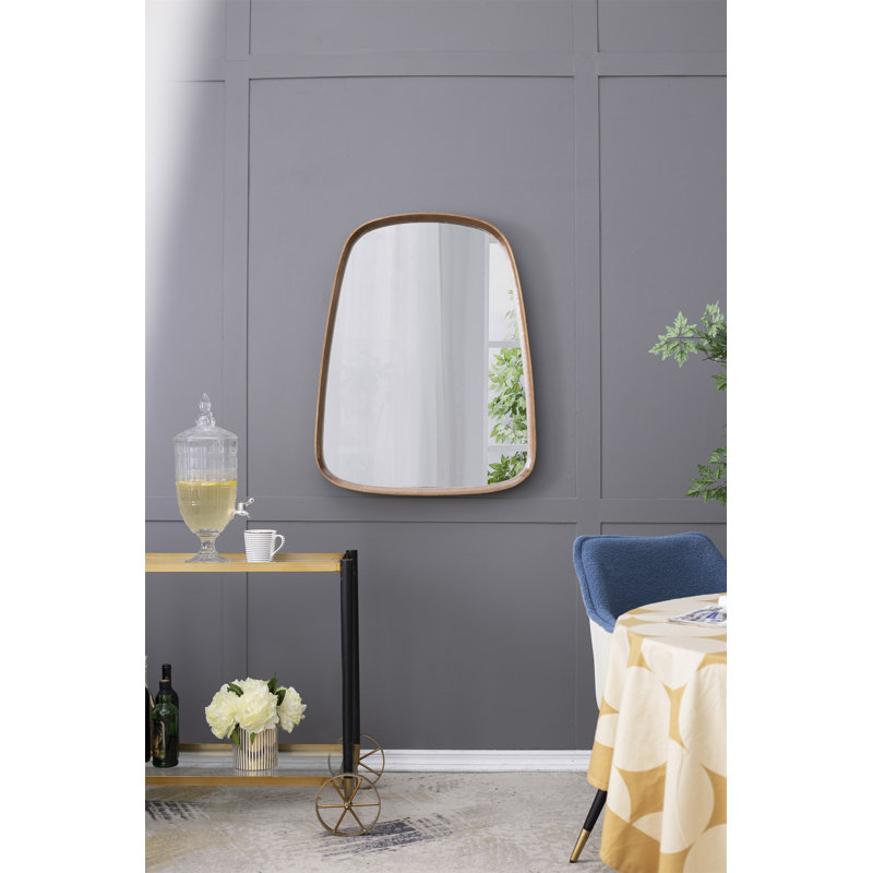 Miroir 27 "x 37" Irrgeular avec cadre en bois