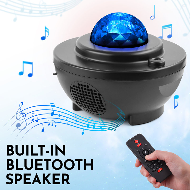 Black LED Star Night Light Projector with Bluetooth Speaker