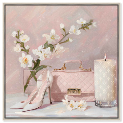 Pink Spring Glam Essentials Canvas Floral Glam Art by Art Remedy