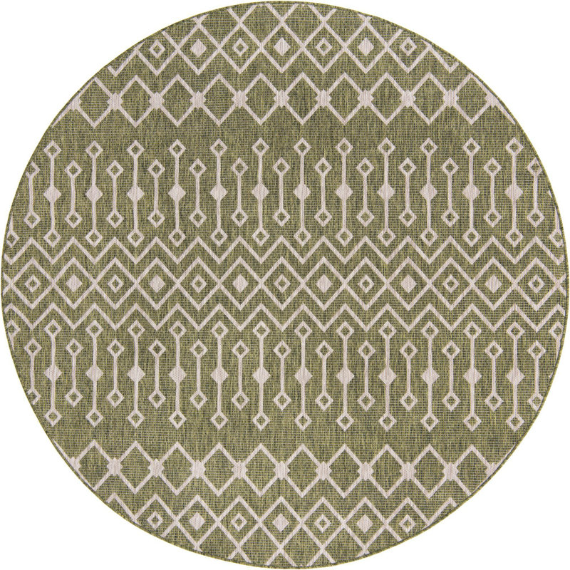 Tapis d'extérieur Preen couleur beige, Rond 7 pi 10 po