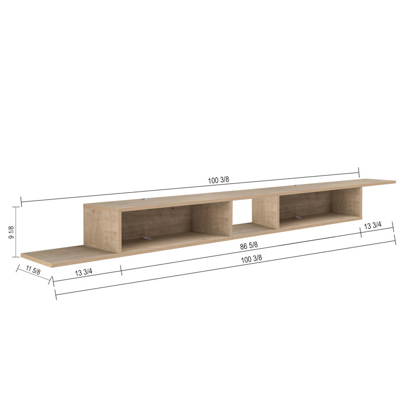 Carnforth 100'' Floating Tv Stand, Oak
