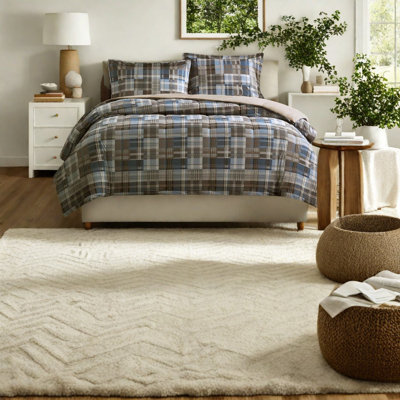 Ensembles de literie durables, microfibre douce, motif écossais classique pour un sommeil confortable