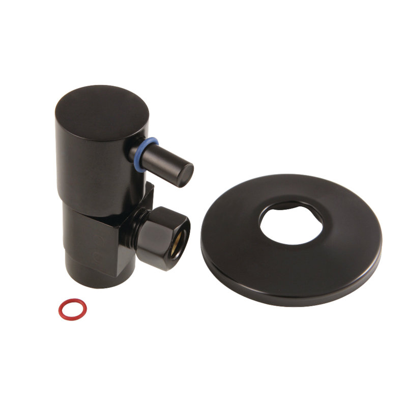 Kingston Brass 1/2-Inch FIP x 3/8-Inch OD Comp Anti-Seize Deluxe Quarter-Turn Ceramic Hardisc Cartridge Angle Stop with Flange