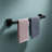 Premium Stainless Steel Towel Bar for Bathroom - Heavy Duty Wall Mounted Shower Towel Rack with Rust-Proof Matte Black Finish - Easy Installation