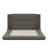 Floor Upholstered Platform Bed With Extended Wood Headboard & Bedside Shelf-1420887788