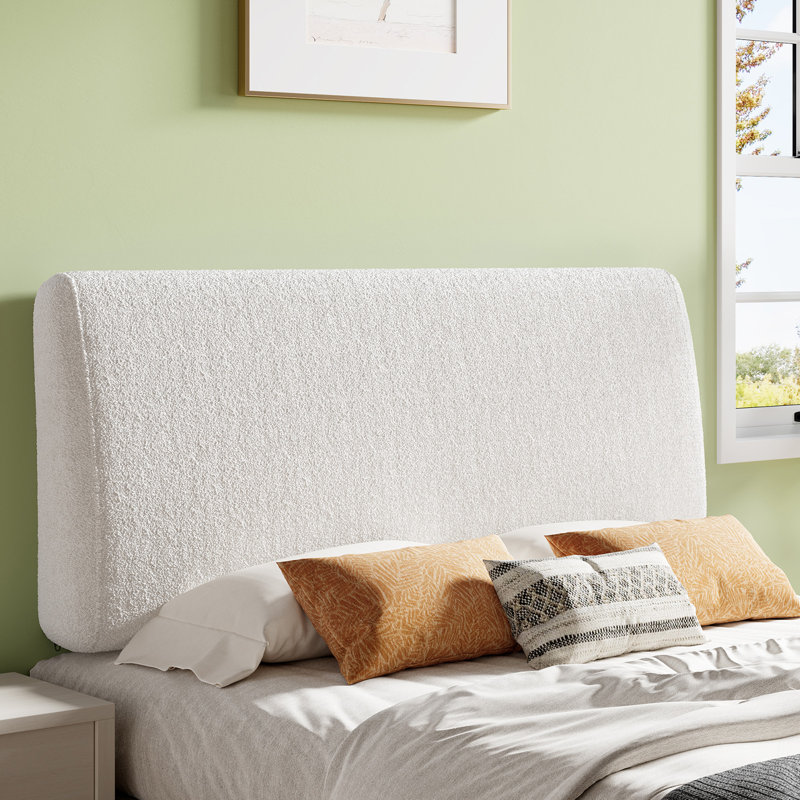 Upholstered Headboard Ergonomic Fabric Headboard Suitable For 8-14 Inch Mattress, Beige, Queen