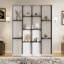 Grand lit rotatif, blanc, avec rangement caché, lit mural multifonctionnel pour petits espaces, rotation à 360 °, pièces blanches en bois et en métal, peu encombrant, look moderne, cadre