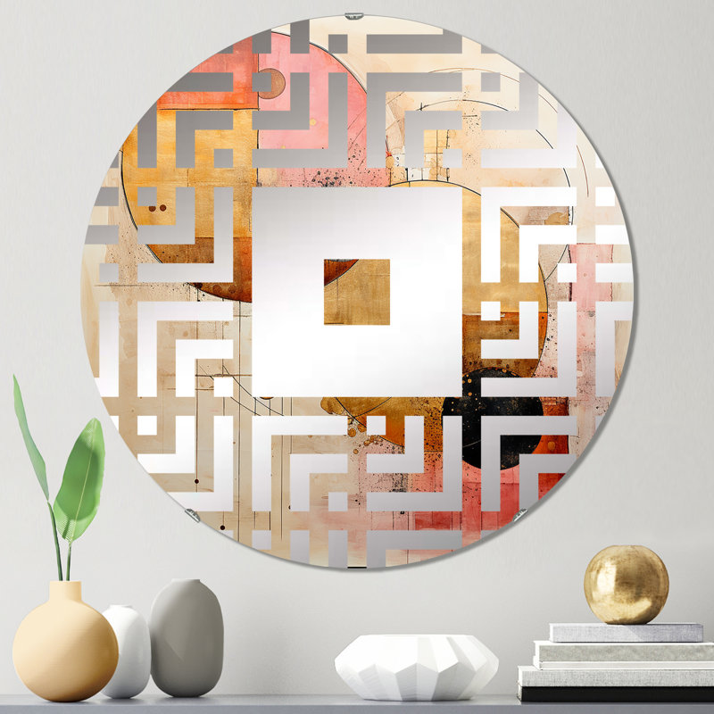 Escape To Serenity Vintage Pink Gold III - Square Wall Mirror, 31,4 po x 31,4 po