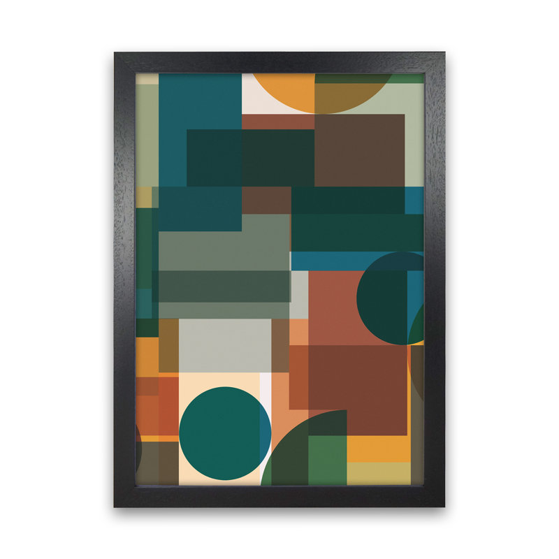 Abstract Pair Set A - Print, Black Frame, 84cm H x 59cm W x 3cm D