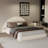 Unique Arched Boucle Bed With Small Table,Queen
