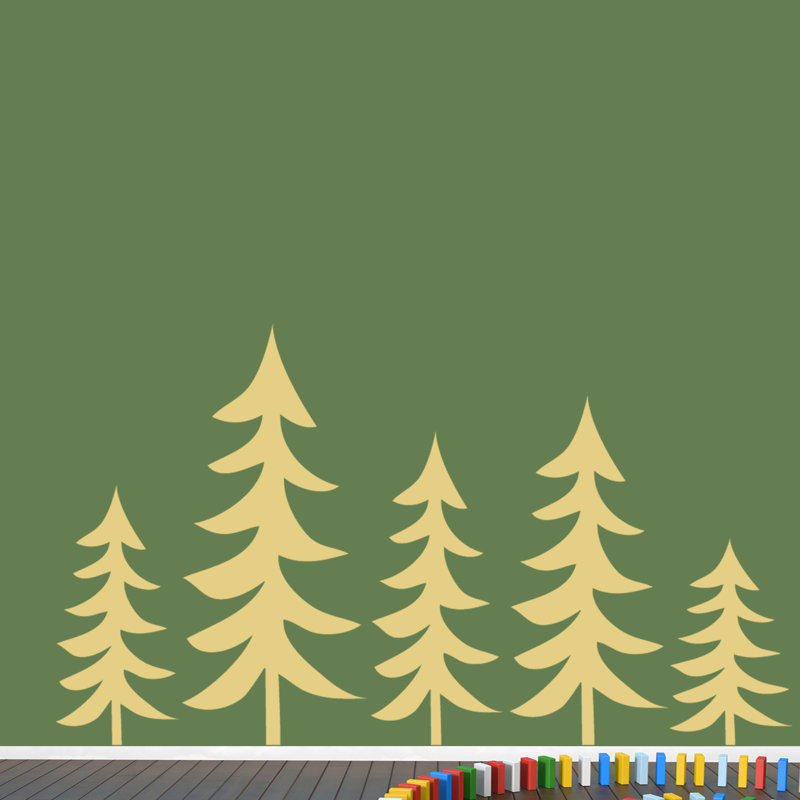 Décalcomanie murale arbres pin, Beige clair