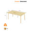 Table de jardin en aluminium pour 8 personnes avec trou pour parasol de 5,6 cm, résistante aux intempéries, idéale pour terrasse, jardin, véranda ou pelouse. Finition de bois d'érable.-1313852334-1313852335