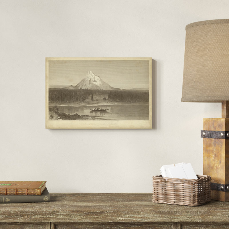 «Mount Hood from Columbia» par Robert Hinshelwood - peinture sur toile tendue, H 12 po x l 18 po x P 1,25 po