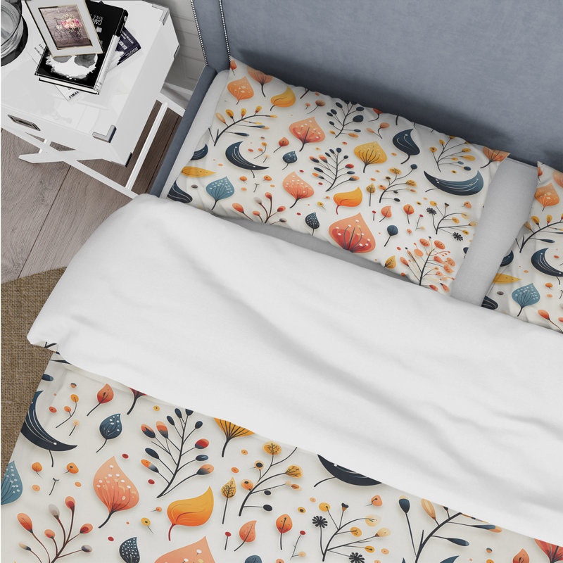 Ensemble de housse de couette à motif cachemire Minimalist Plants, Housse de couette pour grand lit et 2 taies décor