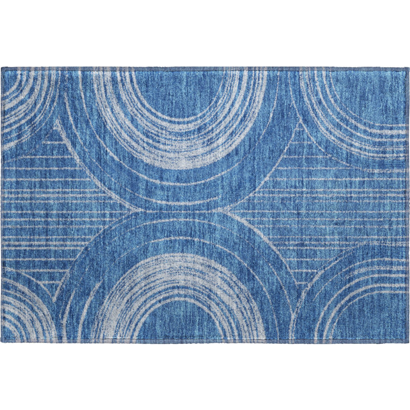 Tapis de qualité supérieure lavable à la machine Mayfield AMF2380, Marine, 1 pi 8 po x 2 pi 6 po
