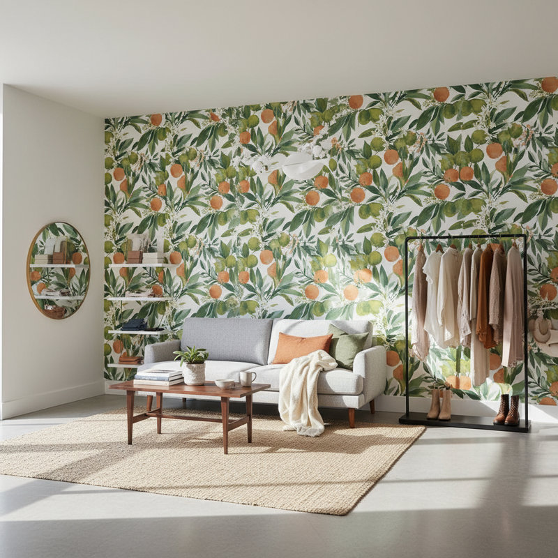 Papier peint floral moderne