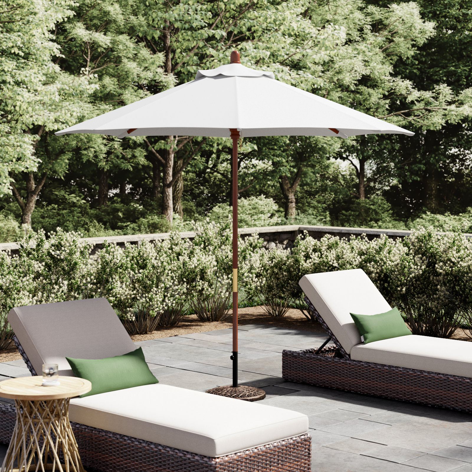Manford 108'' Outdoor Umbrella, White - Olefin