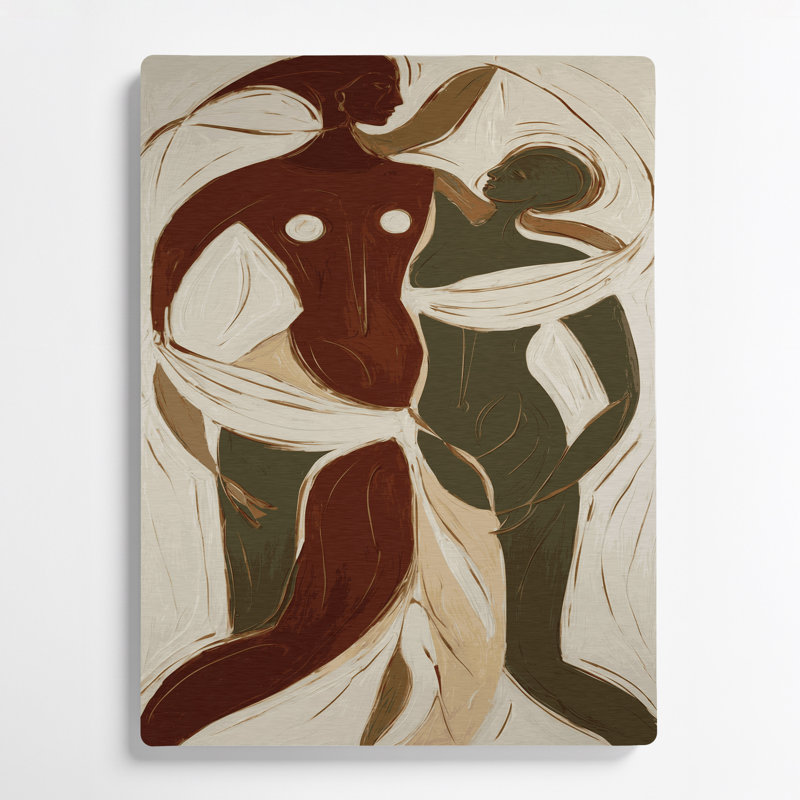 Abstrait figuratif 53, art mural en métal beige, H 8 po x l 10 po
