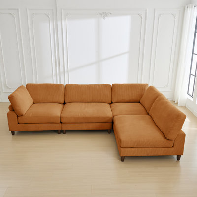 Canapé modulaire en velours côtelé de 132 po de largeur 132 pièces